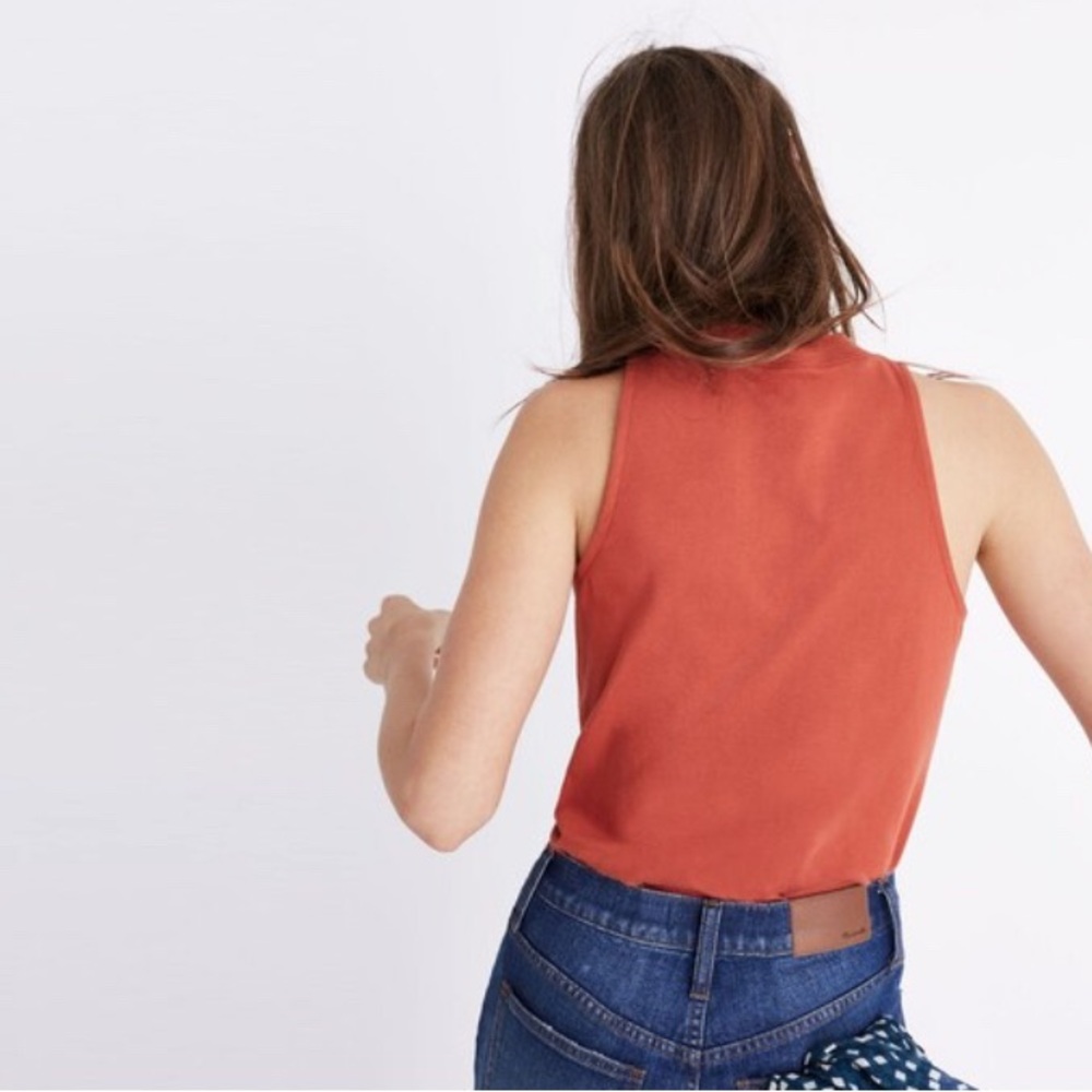 MADEWELL Mockneck Shirttail Tank Top Sleeveless XS 0 - Picture 4 of 9